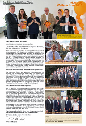 Weihnachtsausgabe 2013: hd.report von Werner Pfisterer